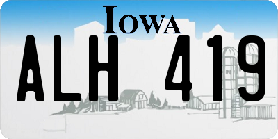 IA license plate ALH419