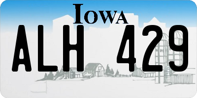 IA license plate ALH429