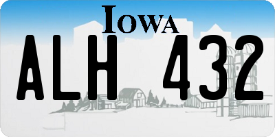 IA license plate ALH432
