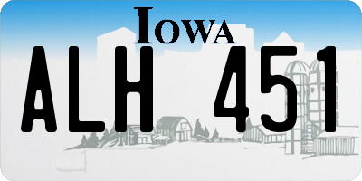 IA license plate ALH451