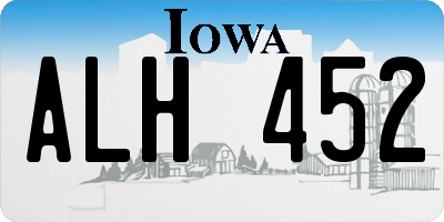 IA license plate ALH452