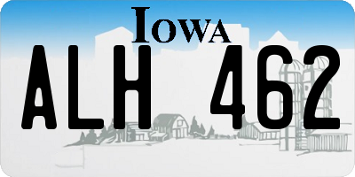 IA license plate ALH462