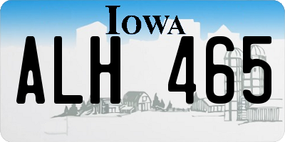 IA license plate ALH465