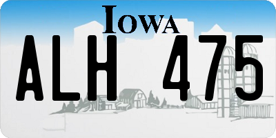 IA license plate ALH475