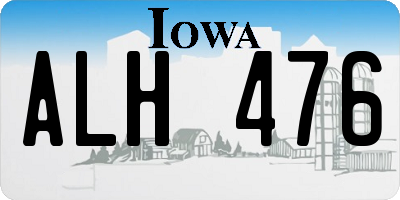 IA license plate ALH476