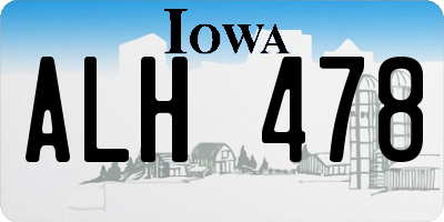 IA license plate ALH478