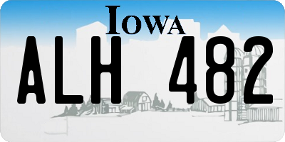 IA license plate ALH482