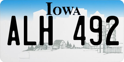 IA license plate ALH492