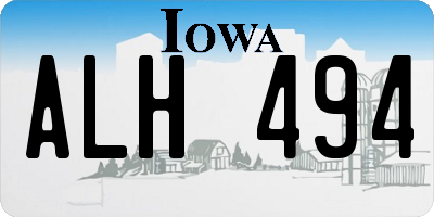 IA license plate ALH494