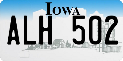IA license plate ALH502