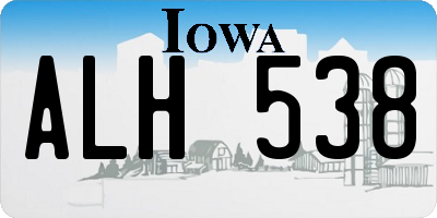 IA license plate ALH538