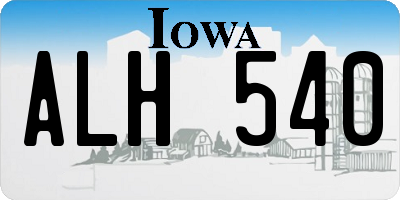 IA license plate ALH540