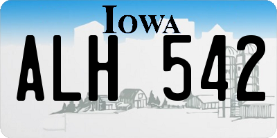 IA license plate ALH542