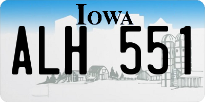 IA license plate ALH551