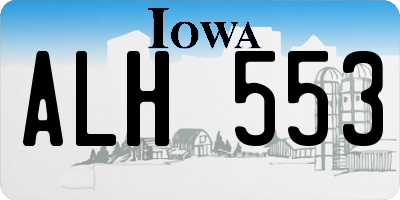 IA license plate ALH553
