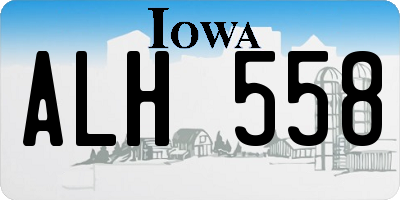 IA license plate ALH558