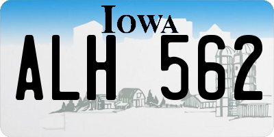 IA license plate ALH562