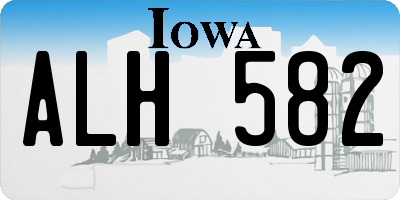 IA license plate ALH582