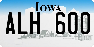 IA license plate ALH600