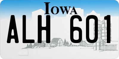 IA license plate ALH601