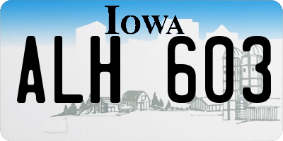 IA license plate ALH603