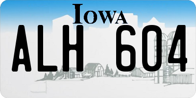 IA license plate ALH604