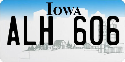IA license plate ALH606