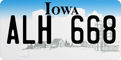 IA license plate ALH668
