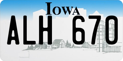 IA license plate ALH670