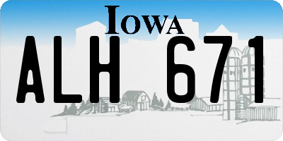 IA license plate ALH671