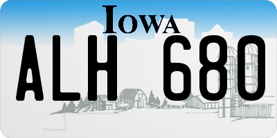 IA license plate ALH680