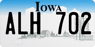 IA license plate ALH702