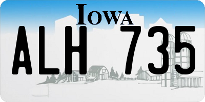 IA license plate ALH735