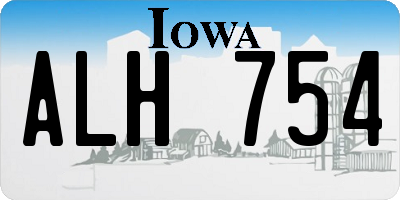 IA license plate ALH754