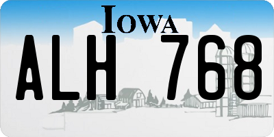 IA license plate ALH768