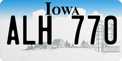 IA license plate ALH770
