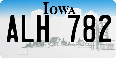 IA license plate ALH782