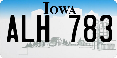 IA license plate ALH783
