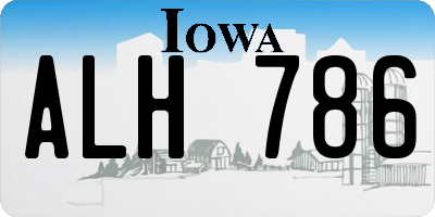 IA license plate ALH786