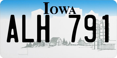 IA license plate ALH791