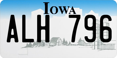 IA license plate ALH796