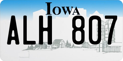 IA license plate ALH807