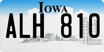 IA license plate ALH810