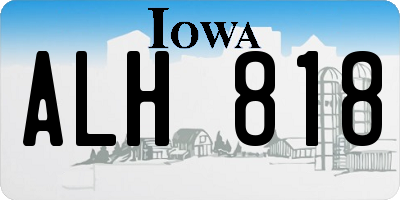 IA license plate ALH818