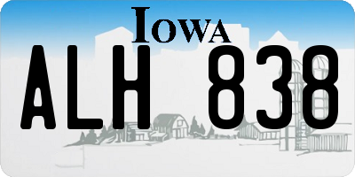 IA license plate ALH838