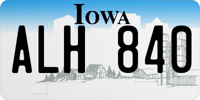 IA license plate ALH840