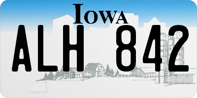 IA license plate ALH842