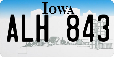 IA license plate ALH843
