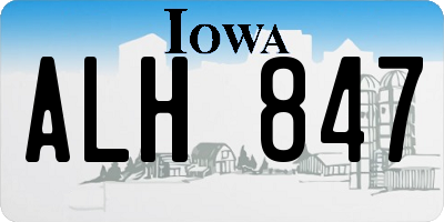 IA license plate ALH847