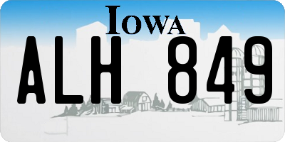 IA license plate ALH849
